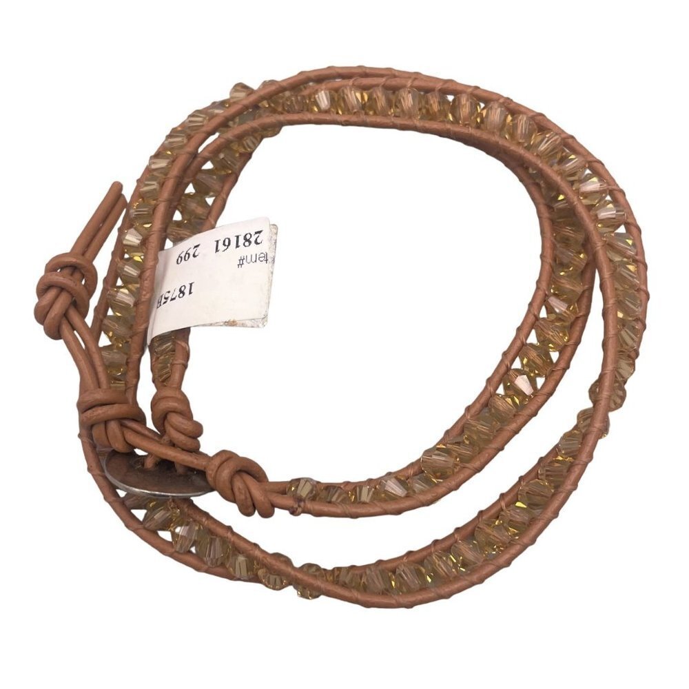 Luna Norte Double Wrap Beaded Bracelet Brown